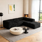Black Sofa with One Arm and Chaise Extension--Additional lifestyle scenes showing everyday home use