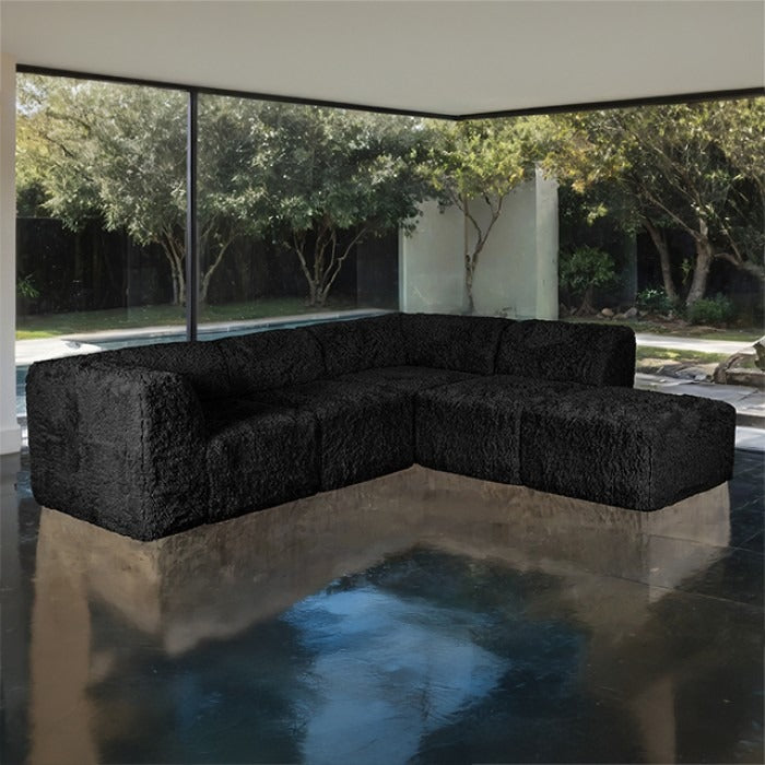 Black Sofa with One Arm and Chaise Extension--Additional lifestyle scenes showing everyday home use