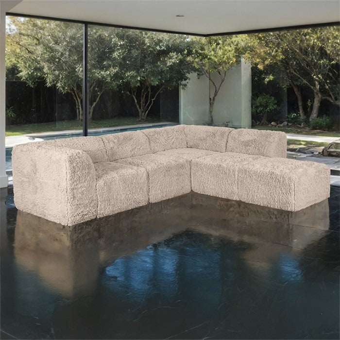 Taupe gray Sofa with One Arm and Chaise Extension--Additional lifestyle scenes showing everyday home use