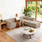 Taupe gray Sofa with One Arm and Chaise Extension  –Main Image of the Compressed Foam Faux Fur sofa