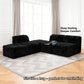 Black Modular Sectional Sofa with Asymmetrical Single Backrest  showcases its deep seating design