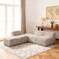 Taupe gray Modular Sectional Sofa with Asymmetrical Single Backrest   Additional lifestyle scenes showing everyday home use
