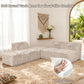 Taupe gray Modular Sectional Sofa with Asymmetrical Single Backrest  with its rounded armrests and high-density foam support