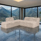 Taupe gray Modular Sectional Sofa with Asymmetrical Single Backrest   Additional lifestyle scenes showing everyday home use
