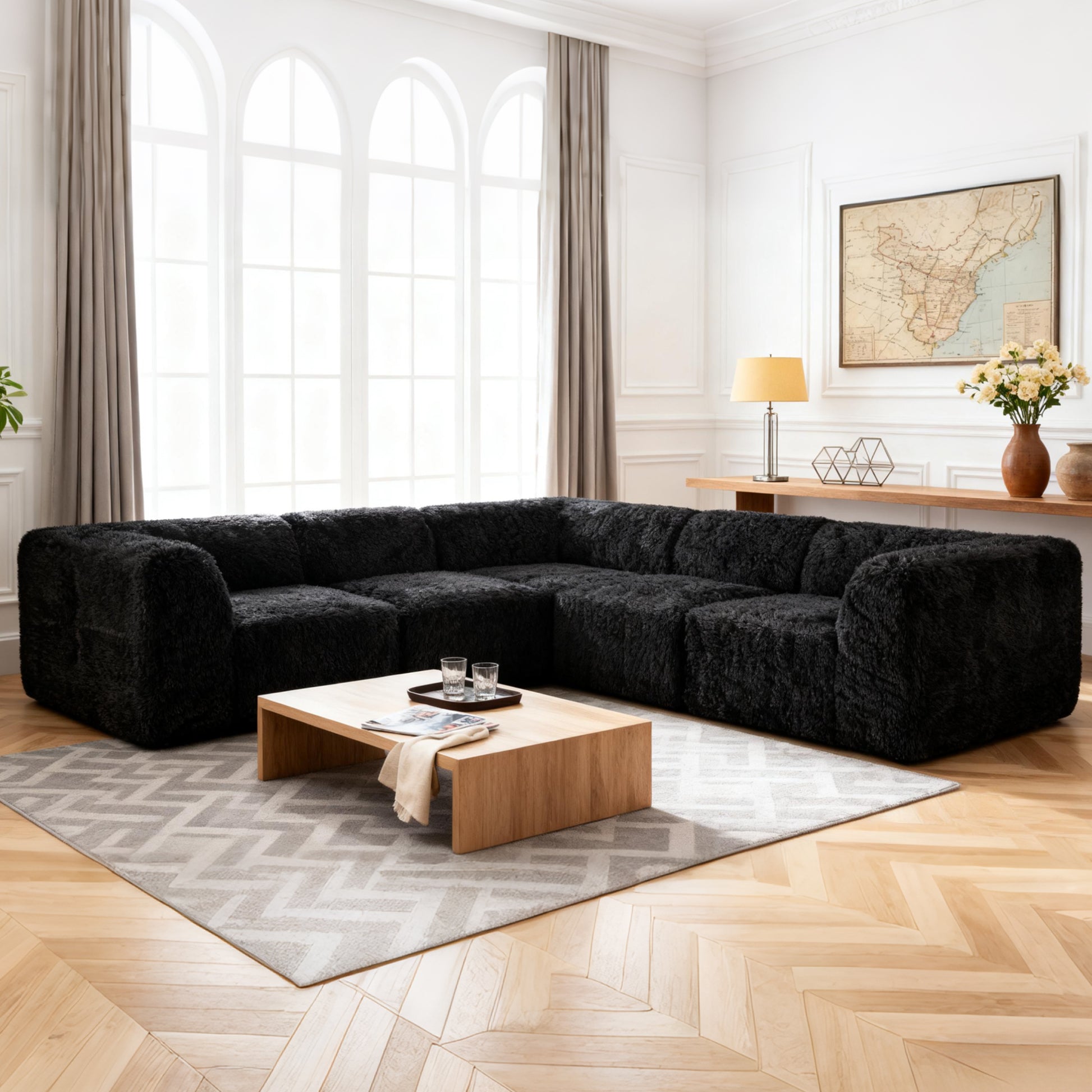 Black Sofa with Dual Arms--Additional lifestyle scenes showing everyday home use