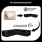 Black sofa comes in simple packaging and requires no assembly.