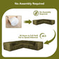 Olive green sofa comes in simple packaging and requires no assembly.