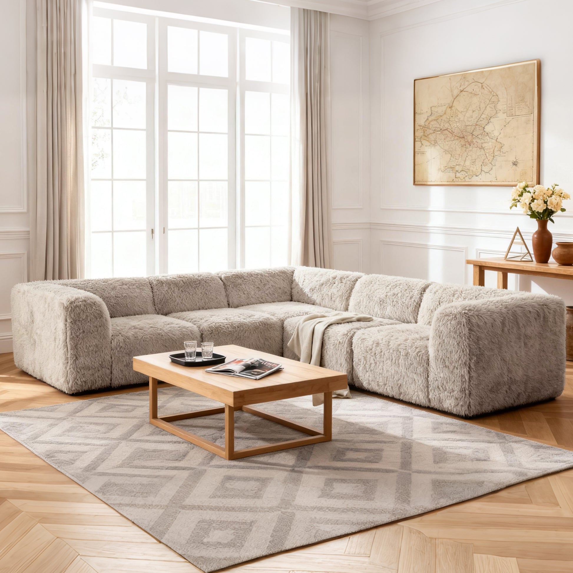 Taupe gray Sofa with Dual Arms--Additional lifestyle scenes showing everyday home use