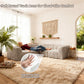 Taupe gray Sofa with Dual Arms with its rounded armrests and high-density foam support – a ladyis comfortably relaxing on the sofa