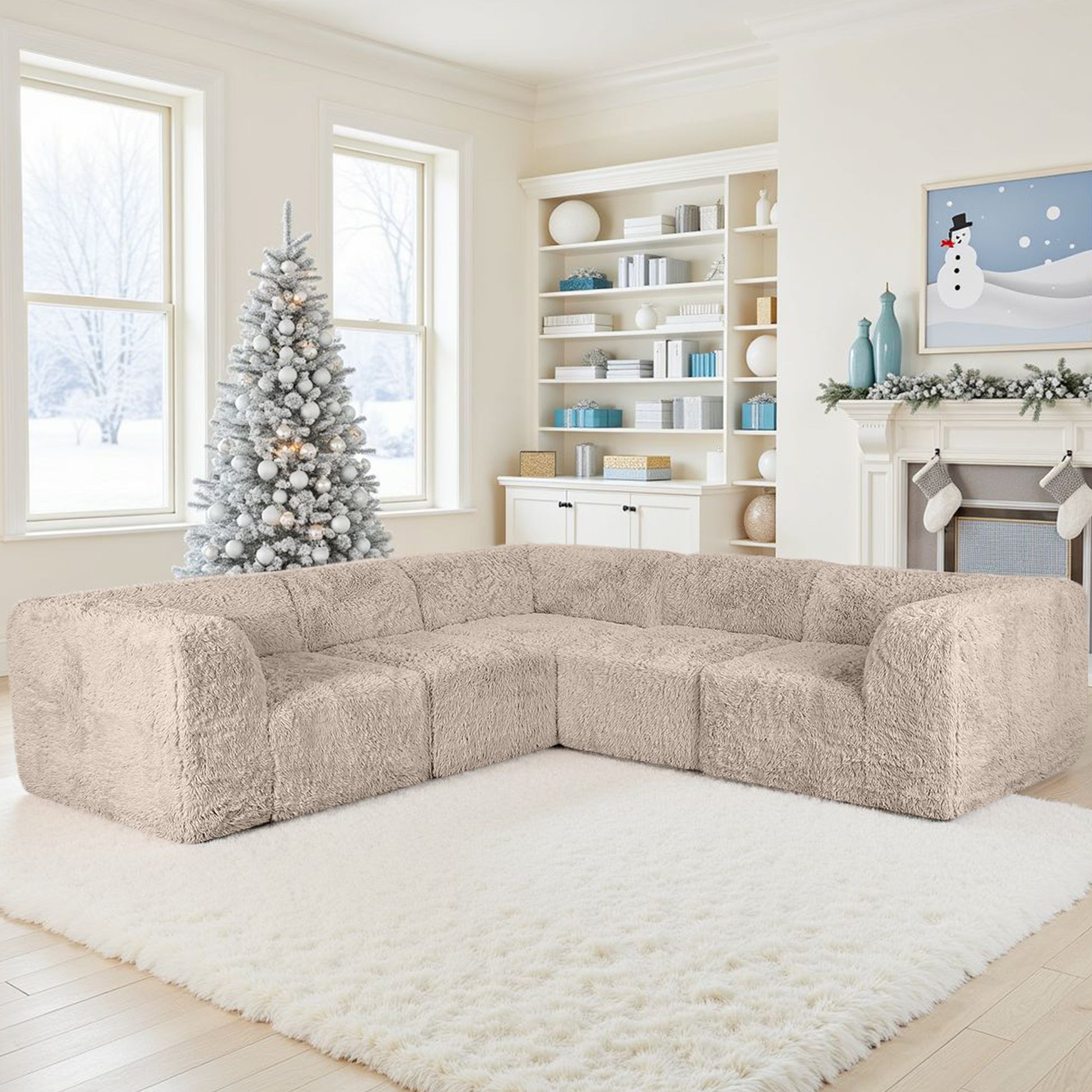 Taupe gray Sofa with Dual Arms--Additional lifestyle scenes showing everyday home use