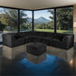 Black   L-Sectional  Sofa with Ottoman  Additional lifestyle scenes showing everyday home use