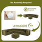 Olive green sofa comes in simple packaging and requires no assembly.