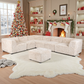 Soft sand L-Sectional  Sofa with Ottoman  Additional lifestyle scenes showing everyday home use