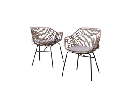 3 PC. Patio Round Rattan Dining Set | FM80003NT