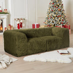 Olive green Modular Loveseat--Additional lifestyle scenes showing everyday home use