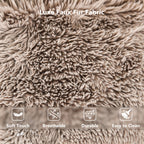 Taupe gray loveseat Luxe Faux Fur Fabric-Close-up pictures of fabric details