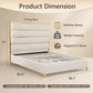 Modern Upholstered Bed with Stainless Steel Accents, Fully Upholstered Platform Bed, Mattress Ready