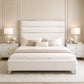 Modern Upholstered Bed with Stainless Steel Accents, Fully Upholstered Platform Bed, Mattress Ready