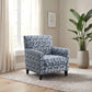 Mid-Century Modern Jacquard Accent Chair with Soft Track Arms