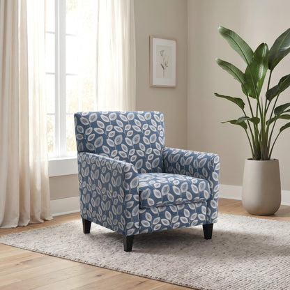 Mid-Century Modern Jacquard Accent Chair with Soft Track Arms