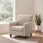 Mid-Century Modern Jacquard Accent Chair with Soft Track Arms