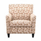 Mid-Century Modern Jacquard Accent Chair with Soft Track Arms