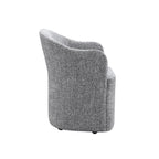 Contemporary Barrel Dining Chair with Casters – OEKO-TEX® Certified Upholstered Arm Chair