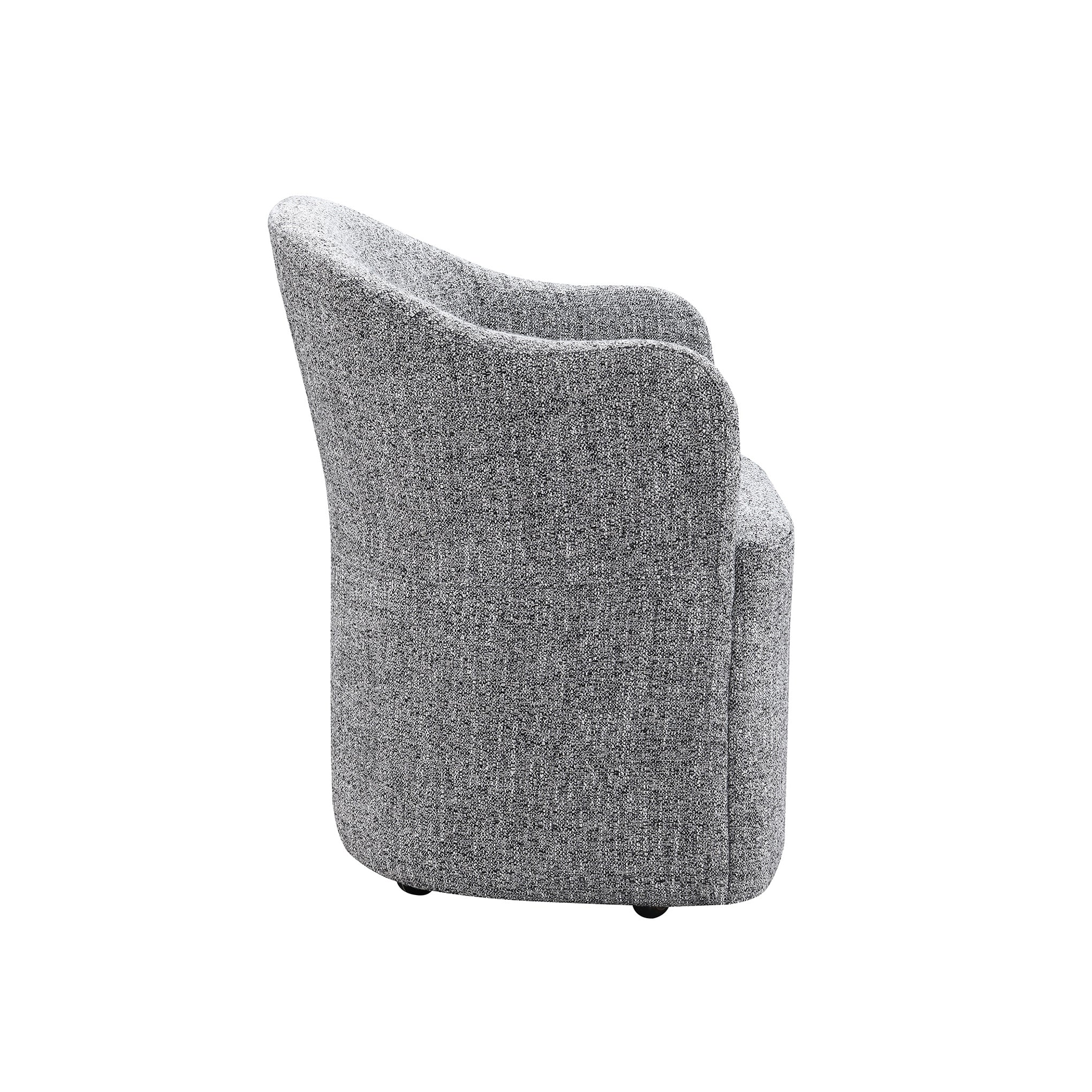 Contemporary Barrel Dining Chair with Casters – OEKO-TEX® Certified Upholstered Arm Chair