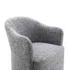 Contemporary Barrel Dining Chair with Casters – OEKO-TEX® Certified Upholstered Arm Chair