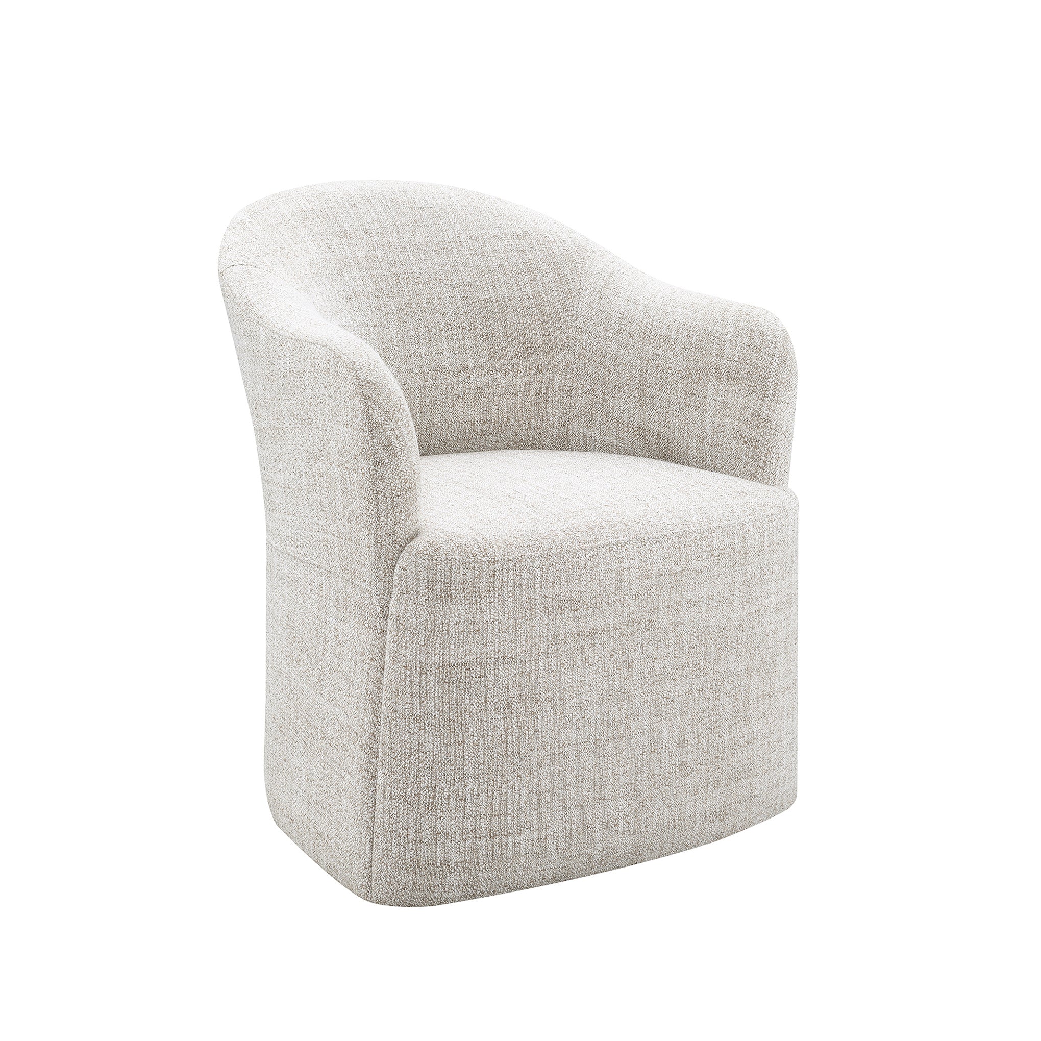 Contemporary Barrel Dining Chair with Casters – OEKO-TEX® Certified Upholstered Arm Chair