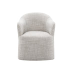 Contemporary Barrel Dining Chair with Casters – OEKO-TEX® Certified Upholstered Arm Chair