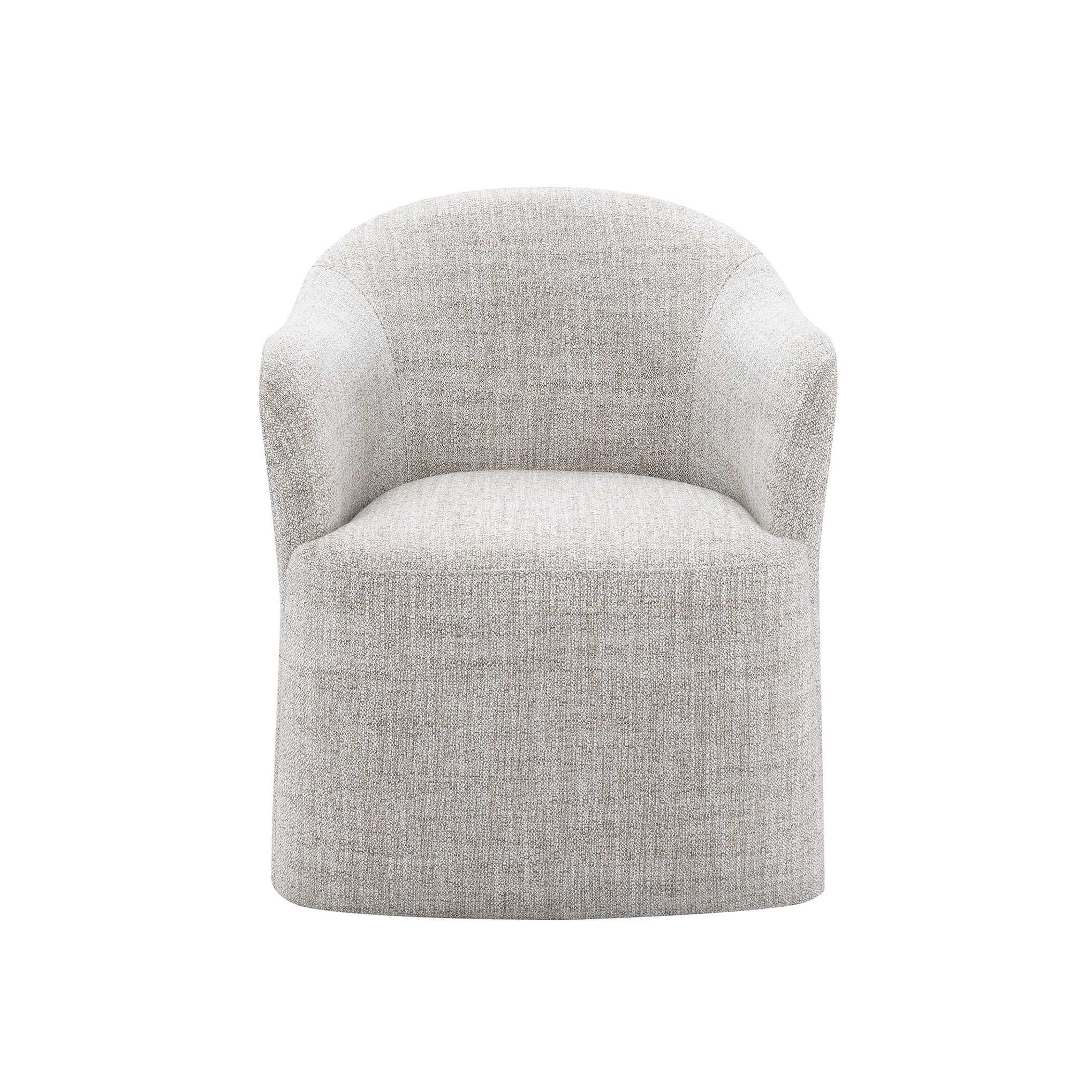 Contemporary Barrel Dining Chair with Casters – OEKO-TEX® Certified Upholstered Arm Chair