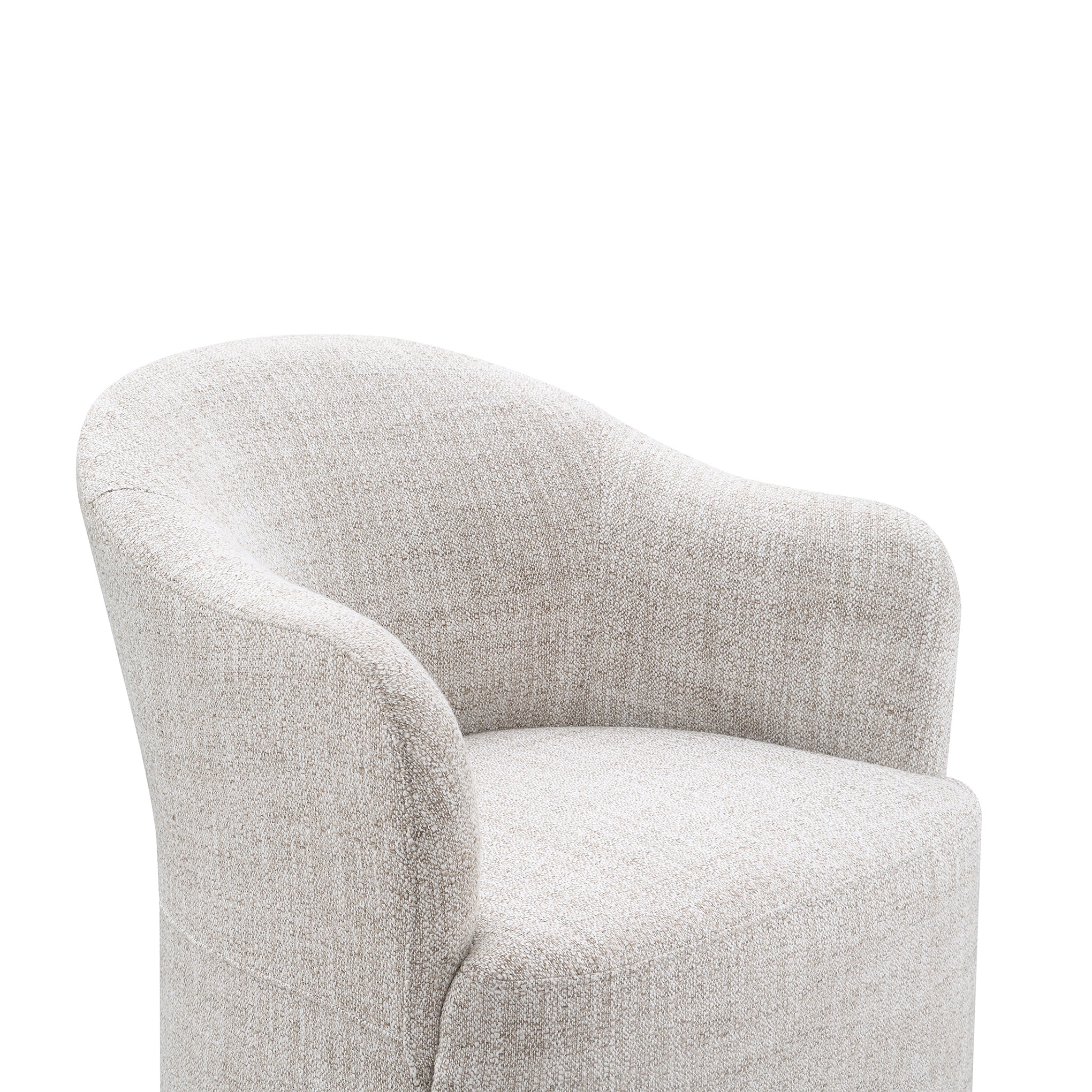 Contemporary Barrel Dining Chair with Casters – OEKO-TEX® Certified Upholstered Arm Chair