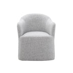 Contemporary Barrel Dining Chair with Casters – OEKO-TEX® Certified Upholstered Arm Chair