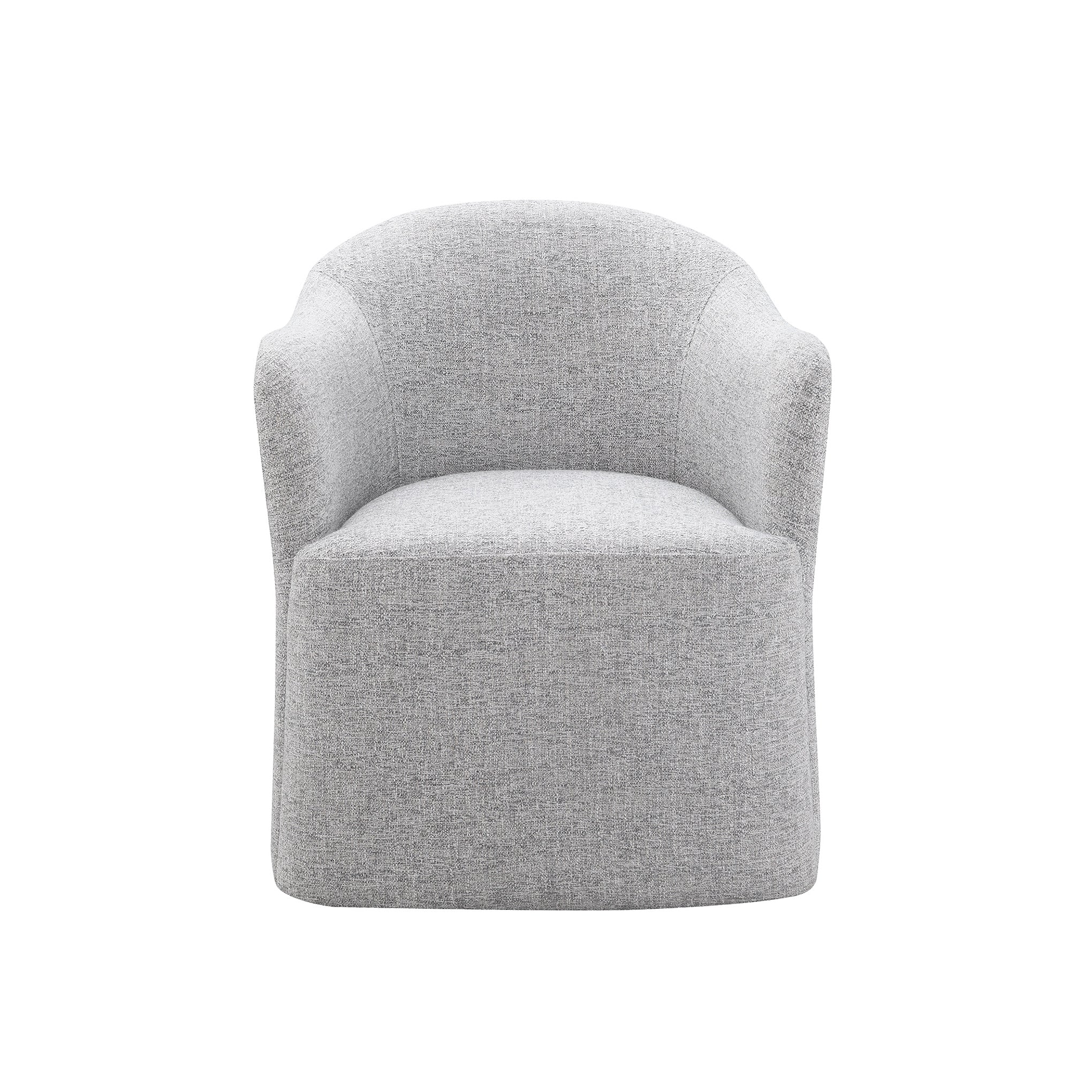 Contemporary Barrel Dining Chair with Casters – OEKO-TEX® Certified Upholstered Arm Chair