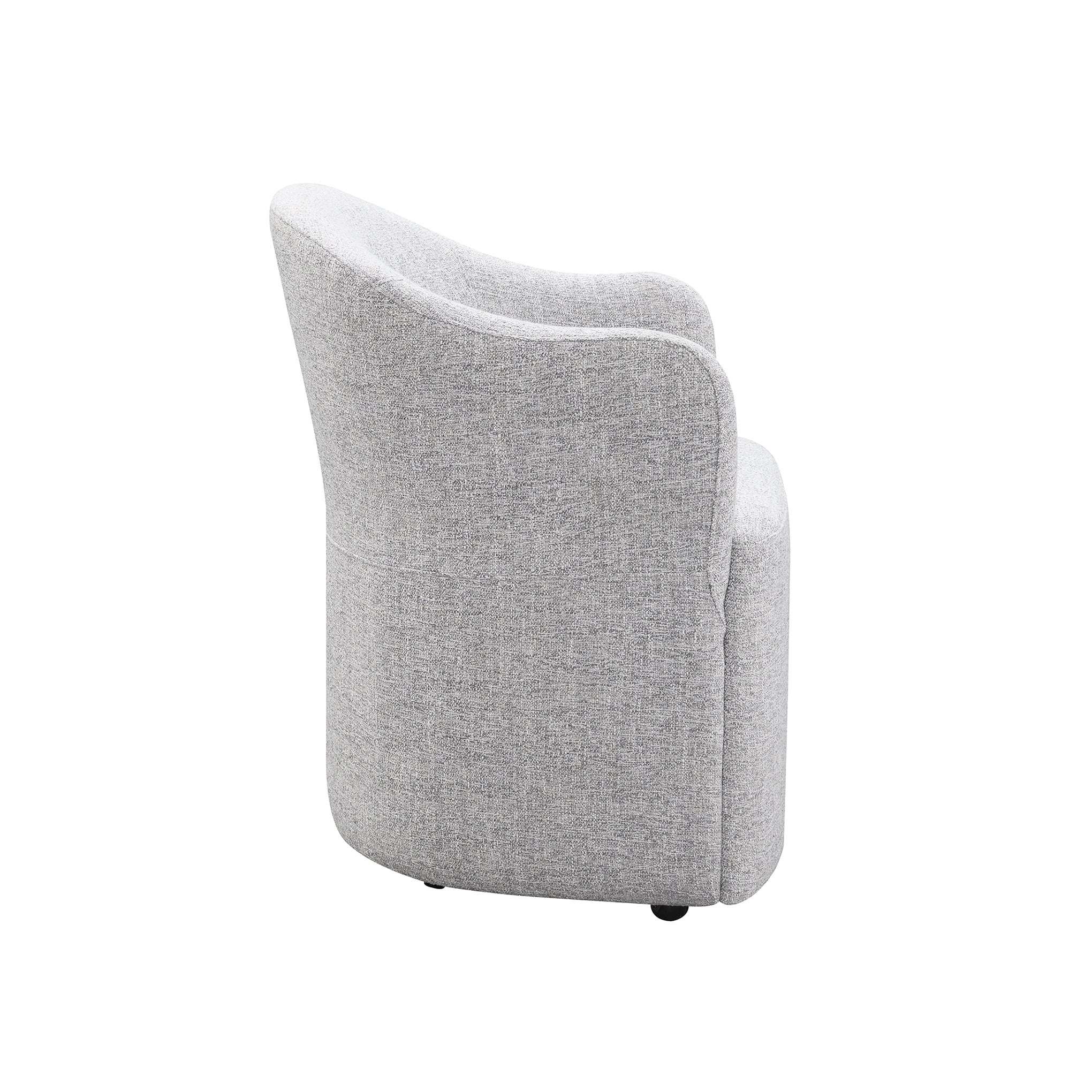 Contemporary Barrel Dining Chair with Casters – OEKO-TEX® Certified Upholstered Arm Chair