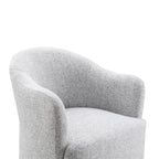 Contemporary Barrel Dining Chair with Casters – OEKO-TEX® Certified Upholstered Arm Chair