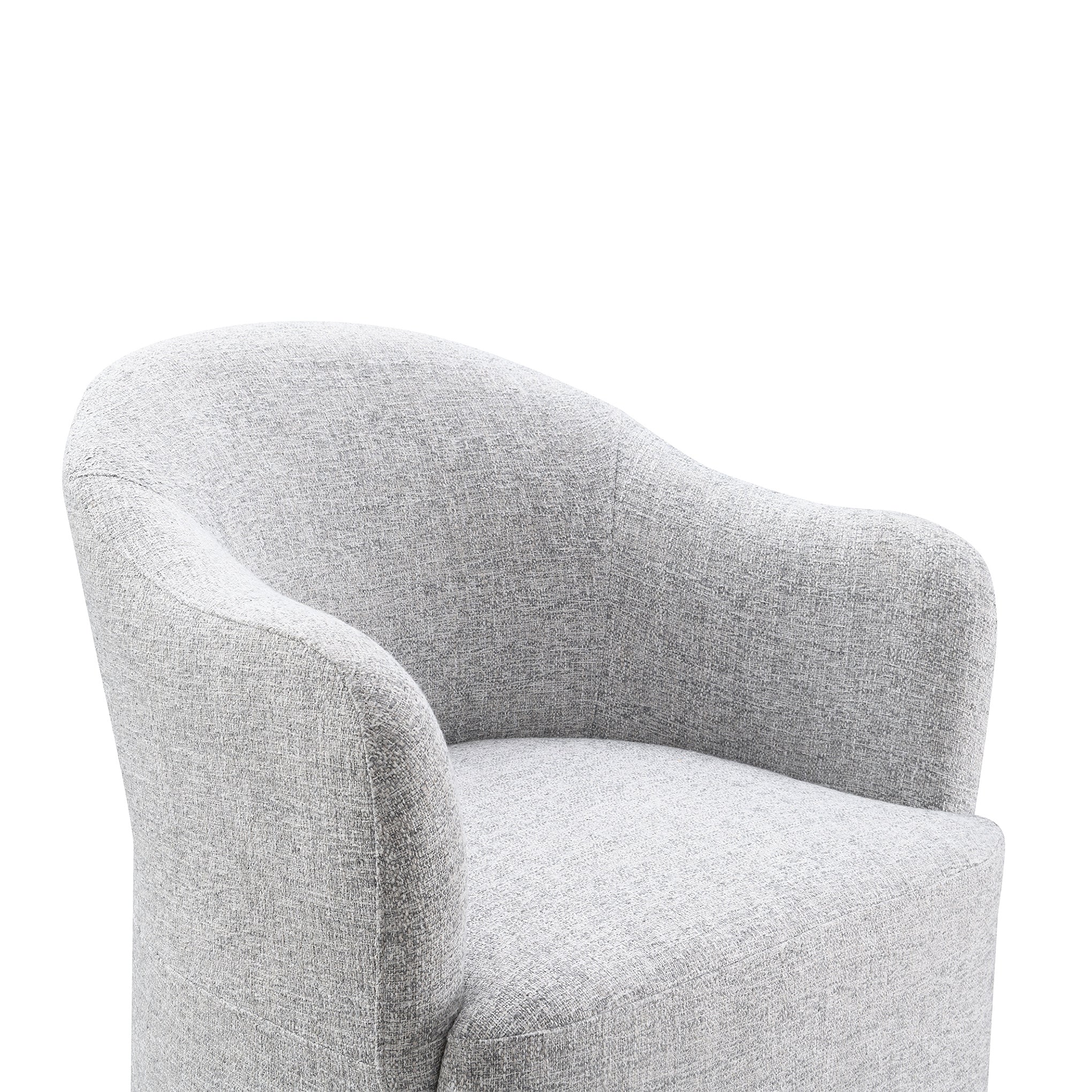 Contemporary Barrel Dining Chair with Casters – OEKO-TEX® Certified Upholstered Arm Chair