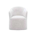 Contemporary Barrel Dining Chair with Casters – OEKO-TEX® Certified Upholstered Arm Chair