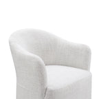 Contemporary Barrel Dining Chair with Casters – OEKO-TEX® Certified Upholstered Arm Chair