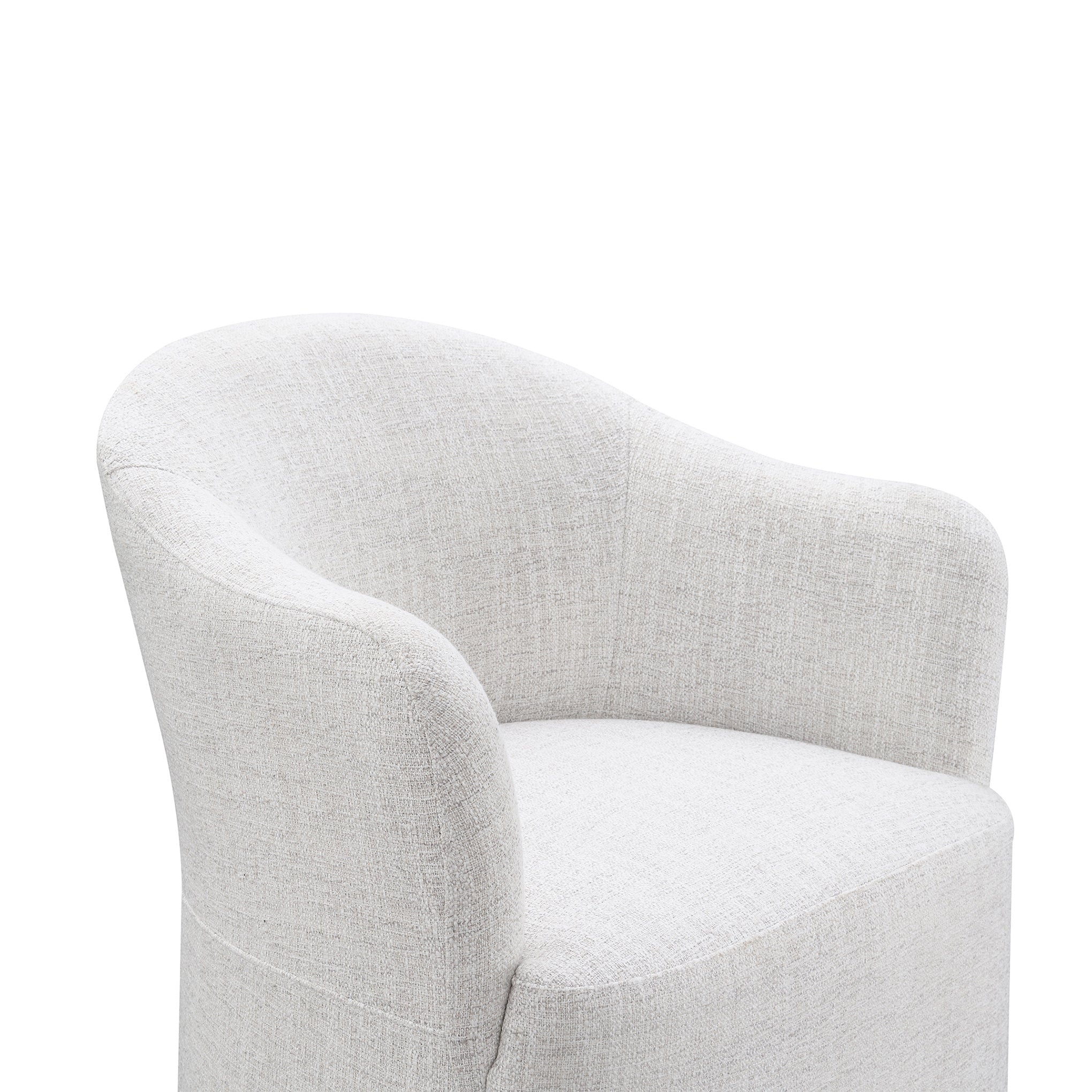 Contemporary Barrel Dining Chair with Casters – OEKO-TEX® Certified Upholstered Arm Chair