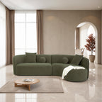Nexoes Exclusive Contemporary Chenille Sectional Sofa with Accent Pillows and Sturdy Hardwood Frame