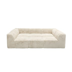 Contemporary Faux Fur Daybed with Deep Seating and Modular Design
