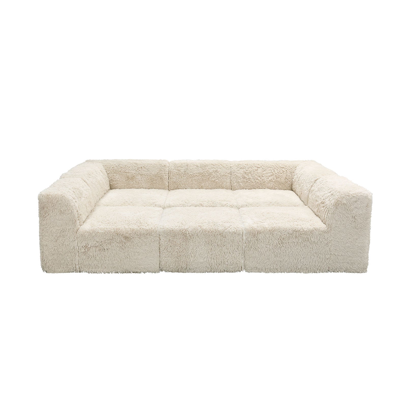 Contemporary Faux Fur Daybed with Deep Seating and Modular Design