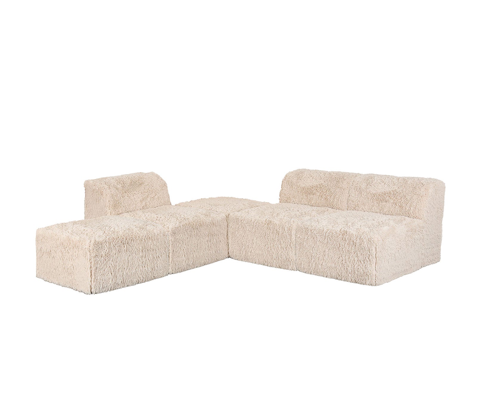 Contemporary Modular Sectional Sofa with Asymmetrical Single Backrest – Deep Seating Comfort