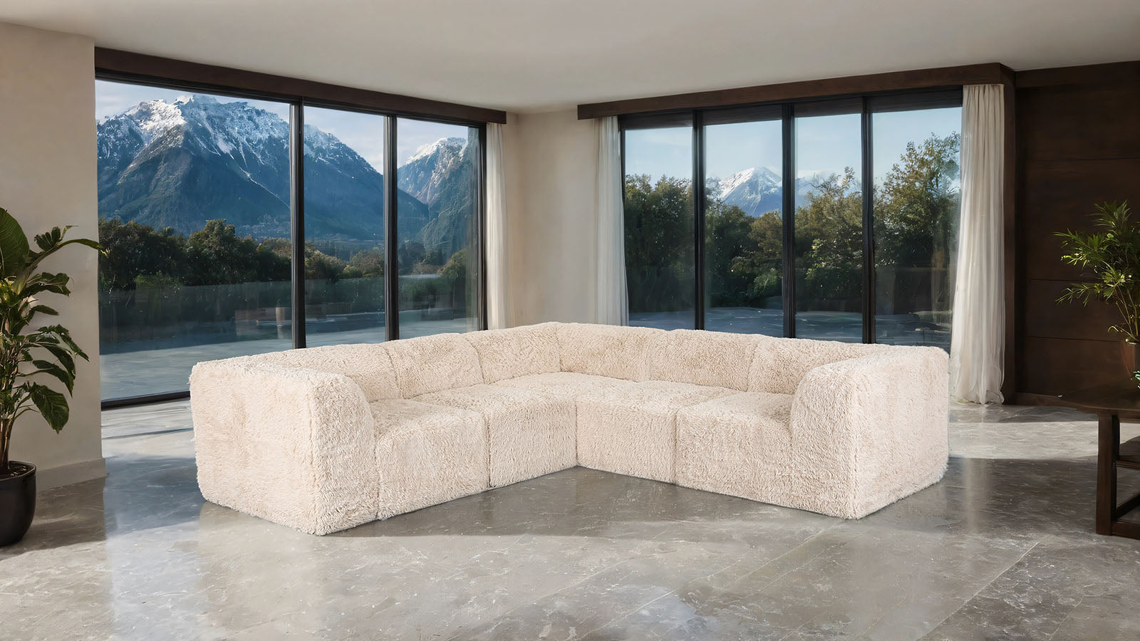 Contemporary Symmetrical Modular Sofa with Dual Arms – Deep Seating Sectional Design