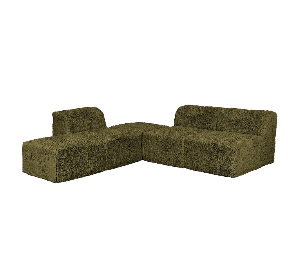 Contemporary Modular Sectional Sofa with Asymmetrical Single Backrest – Deep Seating Comfort