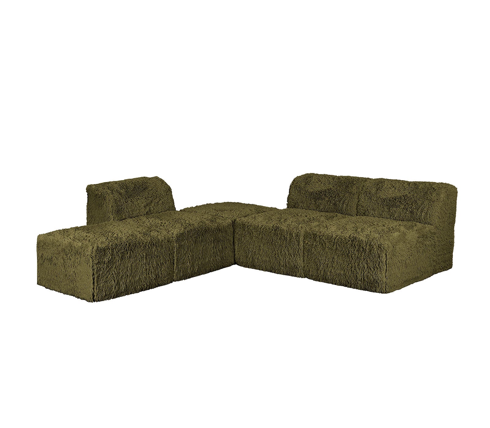 Contemporary Modular Sectional Sofa with Asymmetrical Single Backrest – Deep Seating Comfort