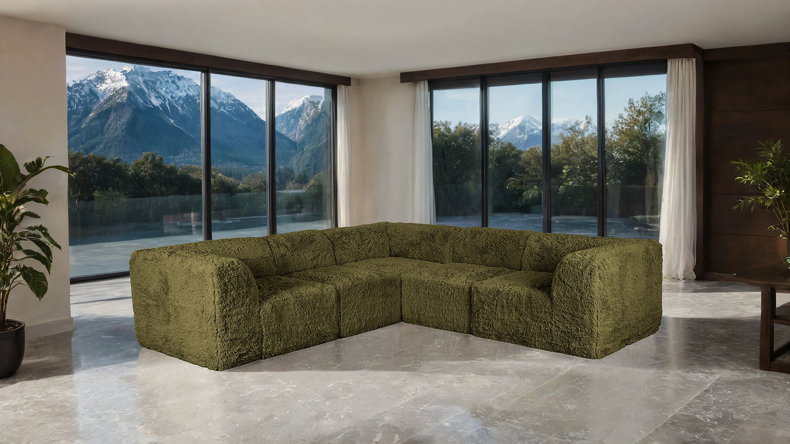 Contemporary Symmetrical Modular Sofa with Dual Arms – Deep Seating Sectional Design