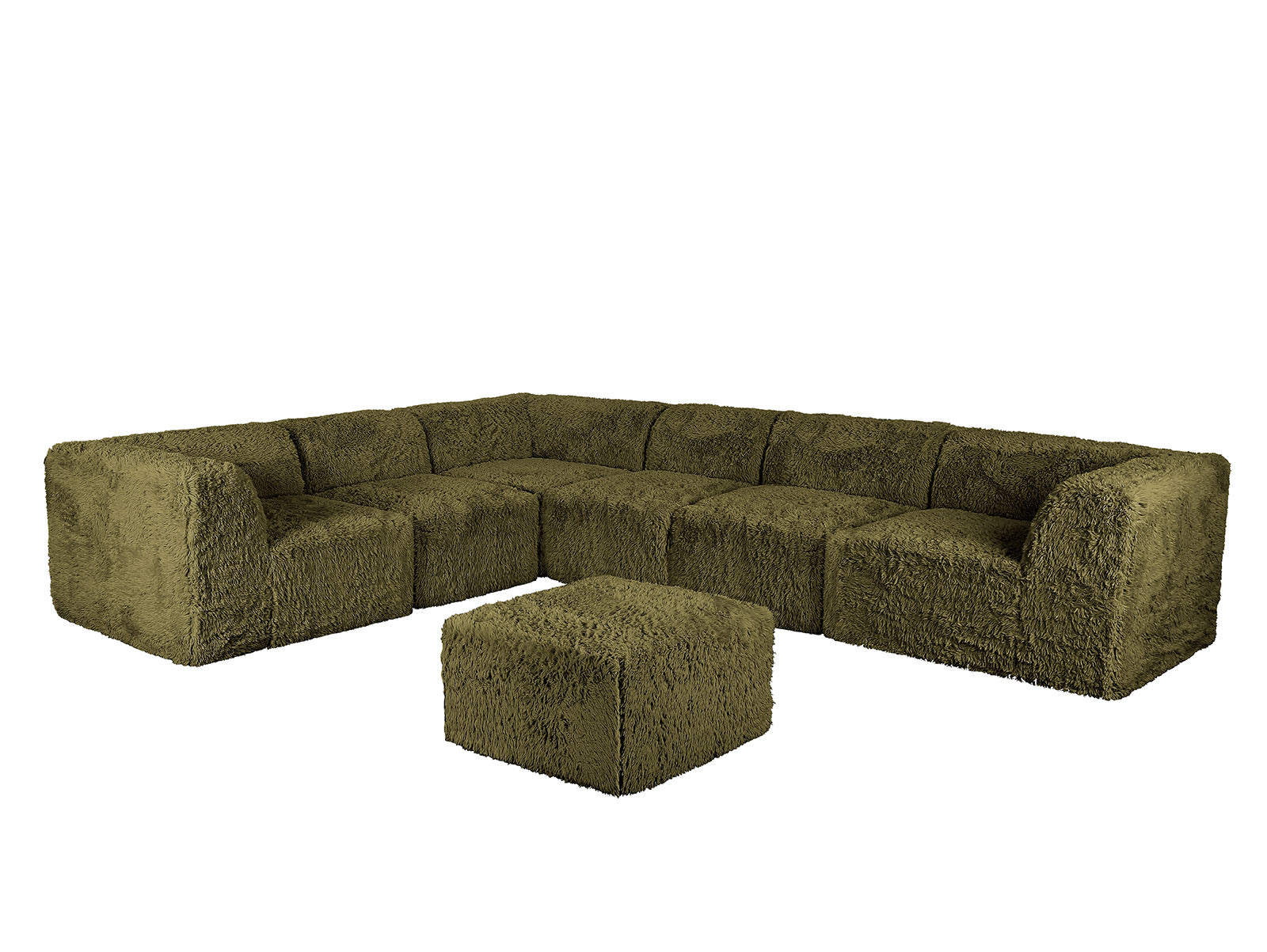 Cozy L-Sectional Sofa with Ottoman for Living Room – Plush Deep Seating